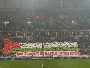 Samsunspor taraftarından Filistin’e destek koreografisi