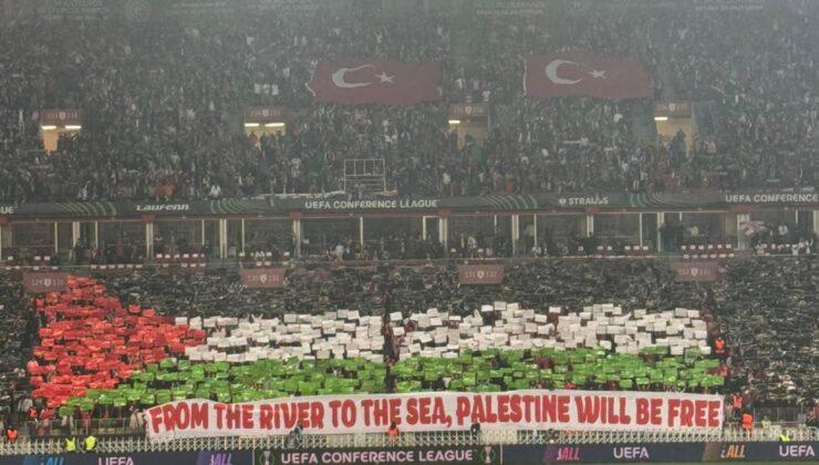 Samsunspor taraftarından Filistin’e destek koreografisi