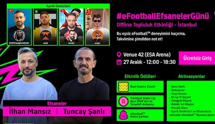 Konami, İstanbul’da Türk Futbolunun Efsanelerini Buluşturacak
